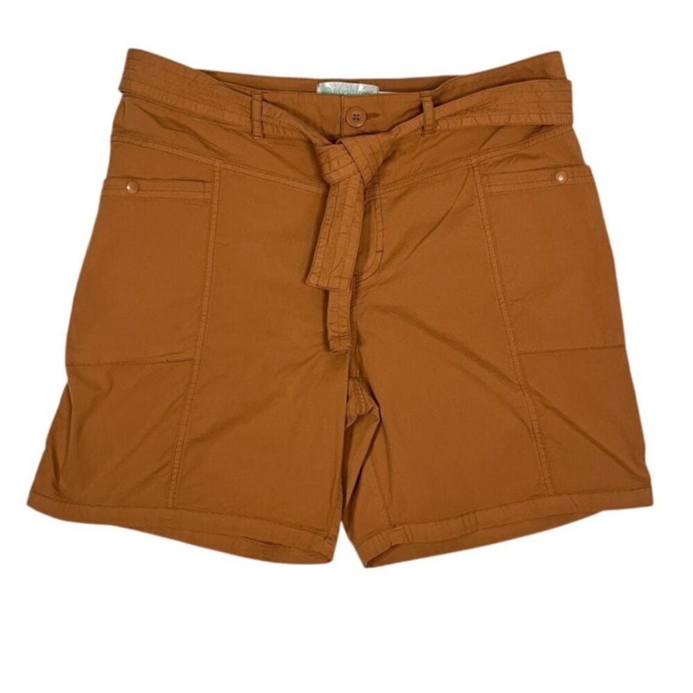 Aventura Hiking Utility Shorts Organic Cotton Belted Rust Gorpcore 12 Travel